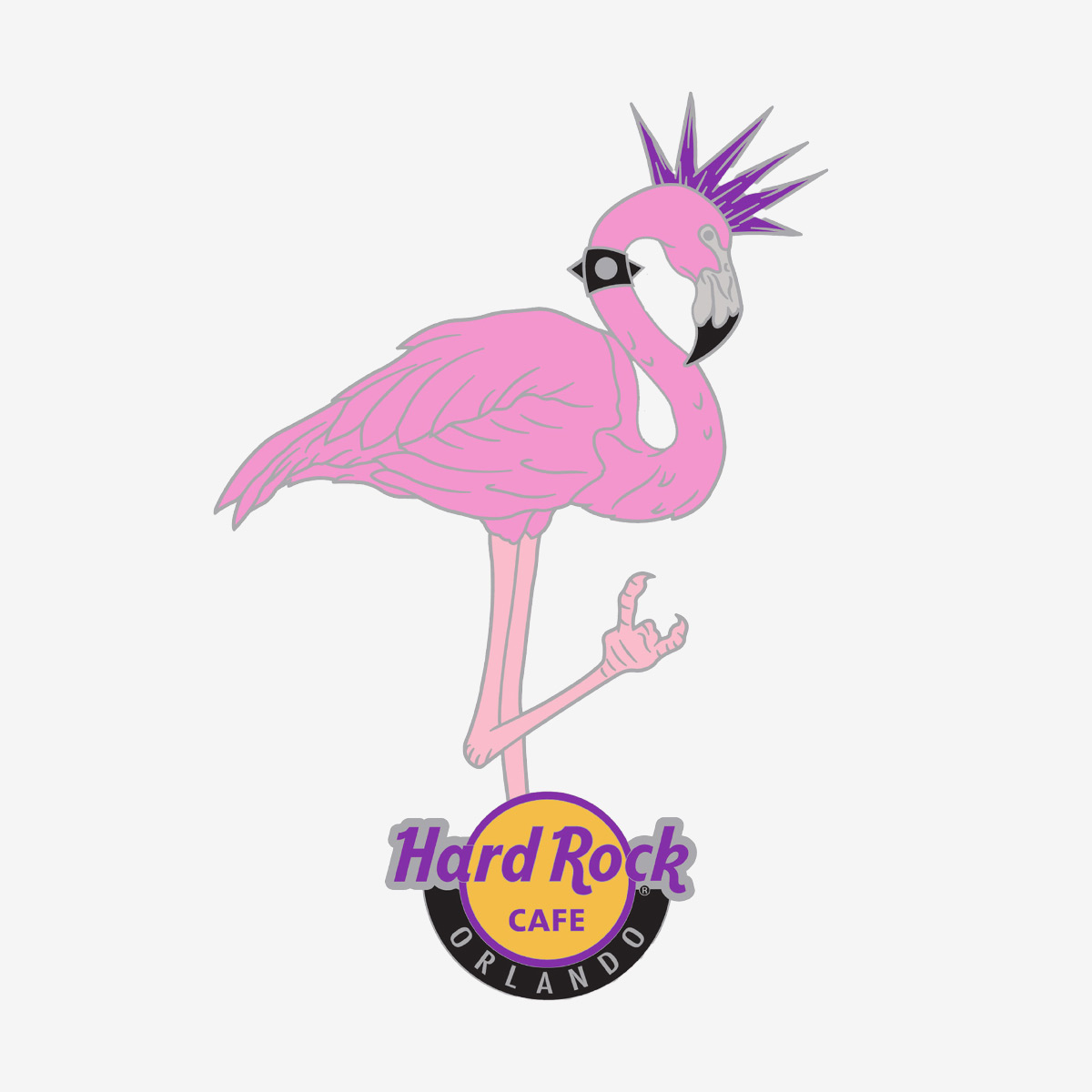 Orlando Punk Flamingo Pin image number 1