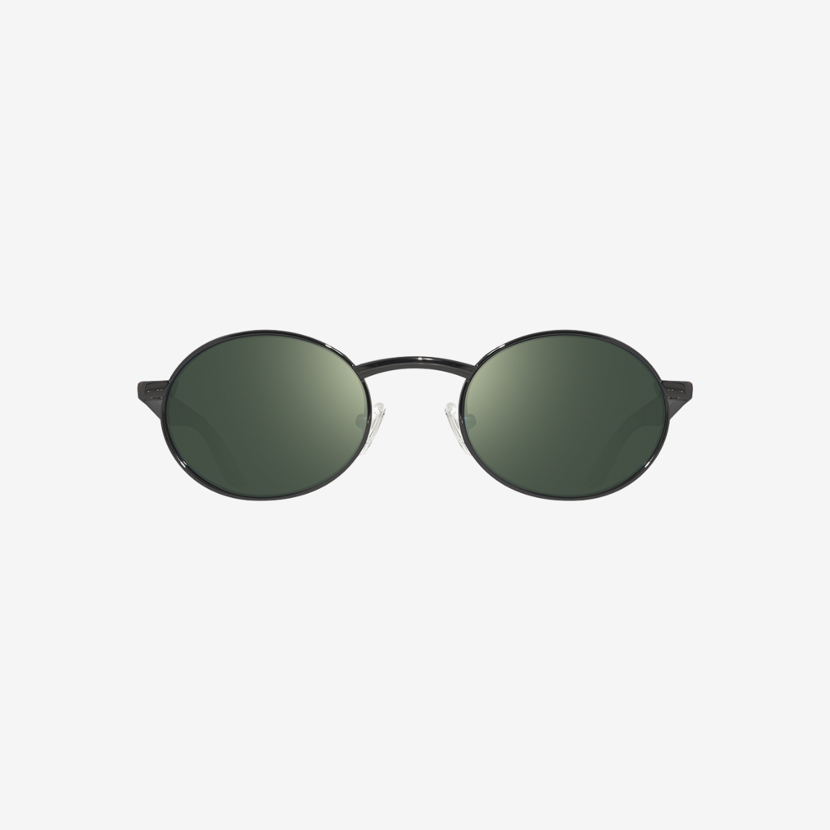 Revo Vintage Oval Satin Black Smoky Green Sunglasses image number 1