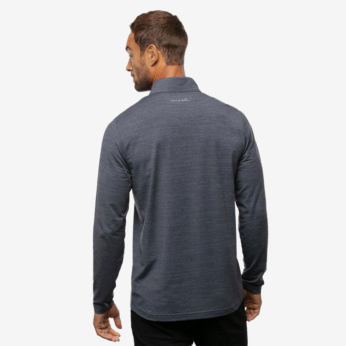 Travis Mathew x Hard Rock Havasu Quarter Zip Up Pullover in Vintage Indigo image number 4