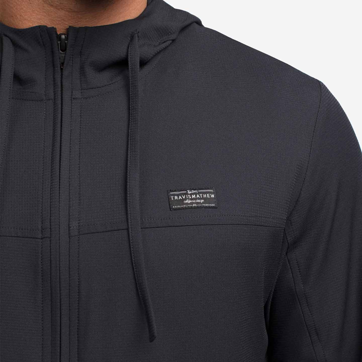 Travis Mathew x Hard Rock Wanderlust Zip Up Hoodie in Black image number 3