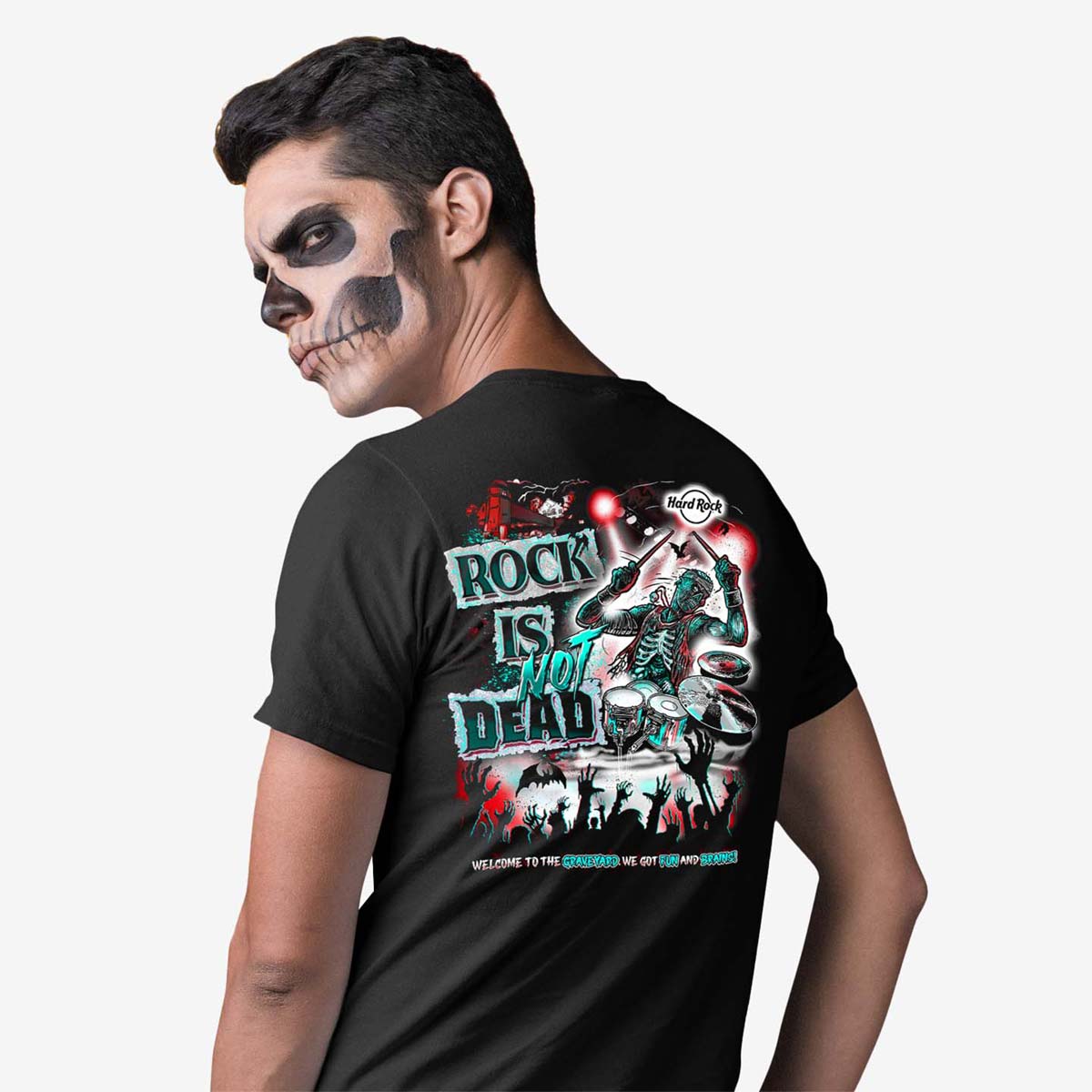 Halloween Rock Is Not Dead Drummer Tee image number 1