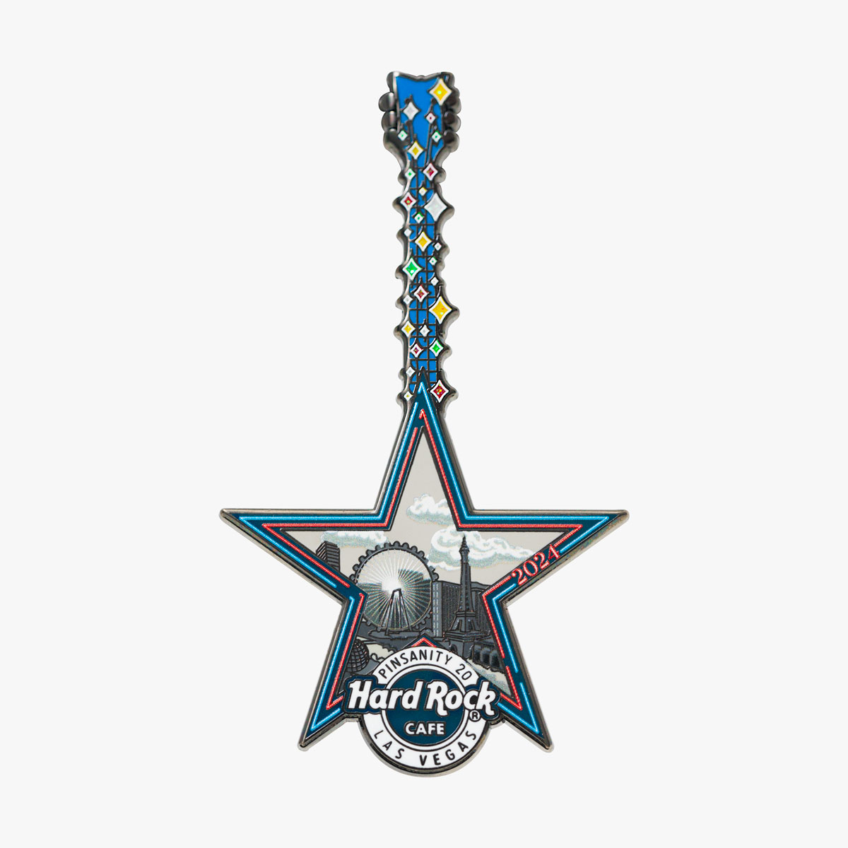 Pinsanity 20th Anniversary Star Guitar Las Vegas Pin image number 2