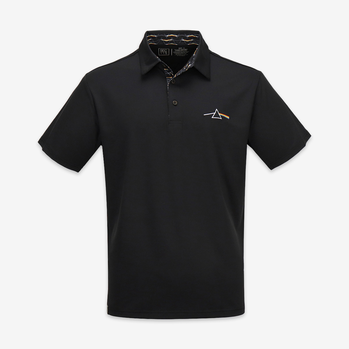 Pink Floyd Dark Side of the Moon Dry Fit Polo in Black image number 1