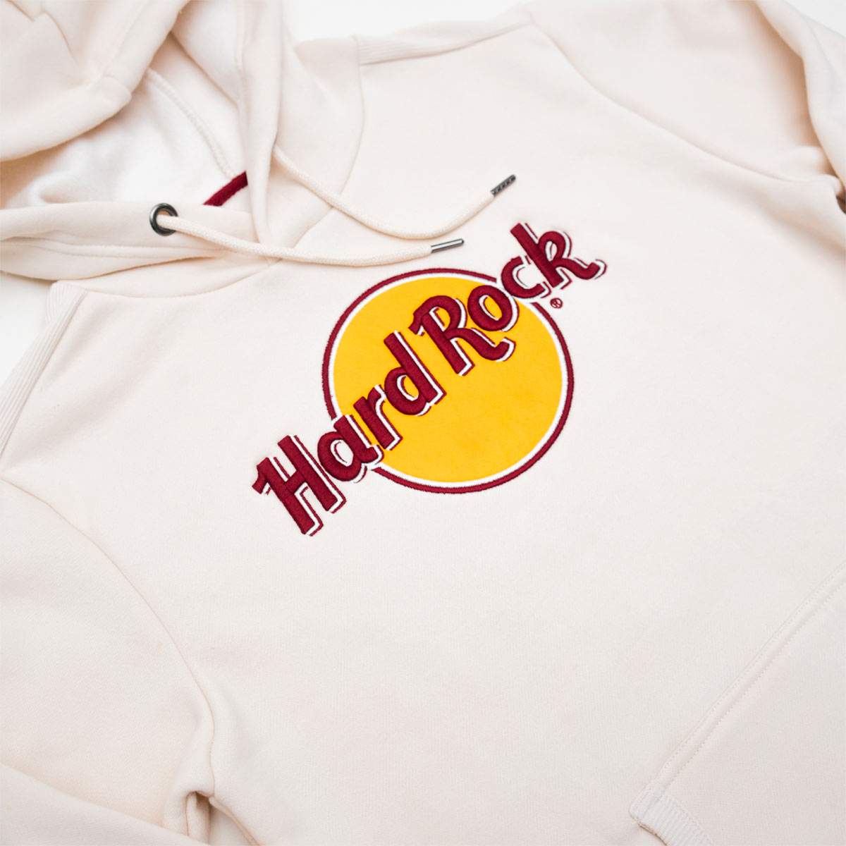 Hard Rock Elevated Classic Cream Raised Embroidery Logo Hoodie image number 2