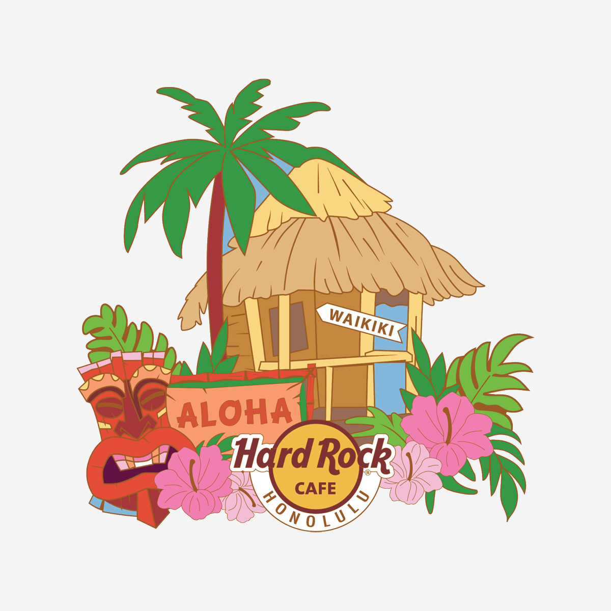 Collectible Honolulu Tiki Hut Pin image number 1