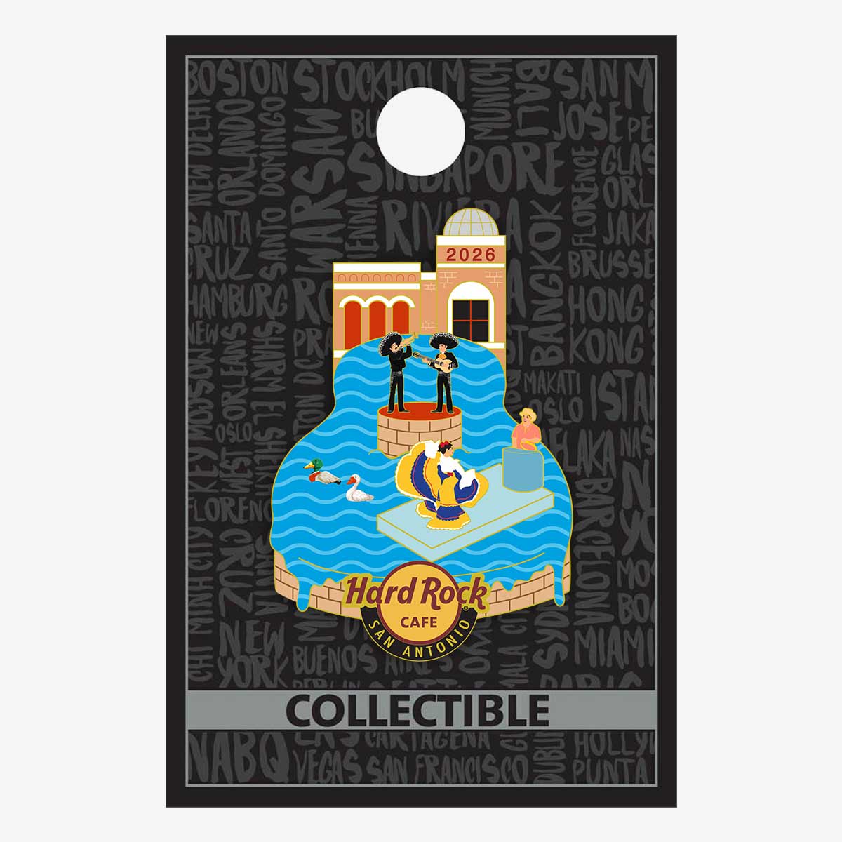 Collectible San Antonio Barge Guitar 2026 Pin image number 2