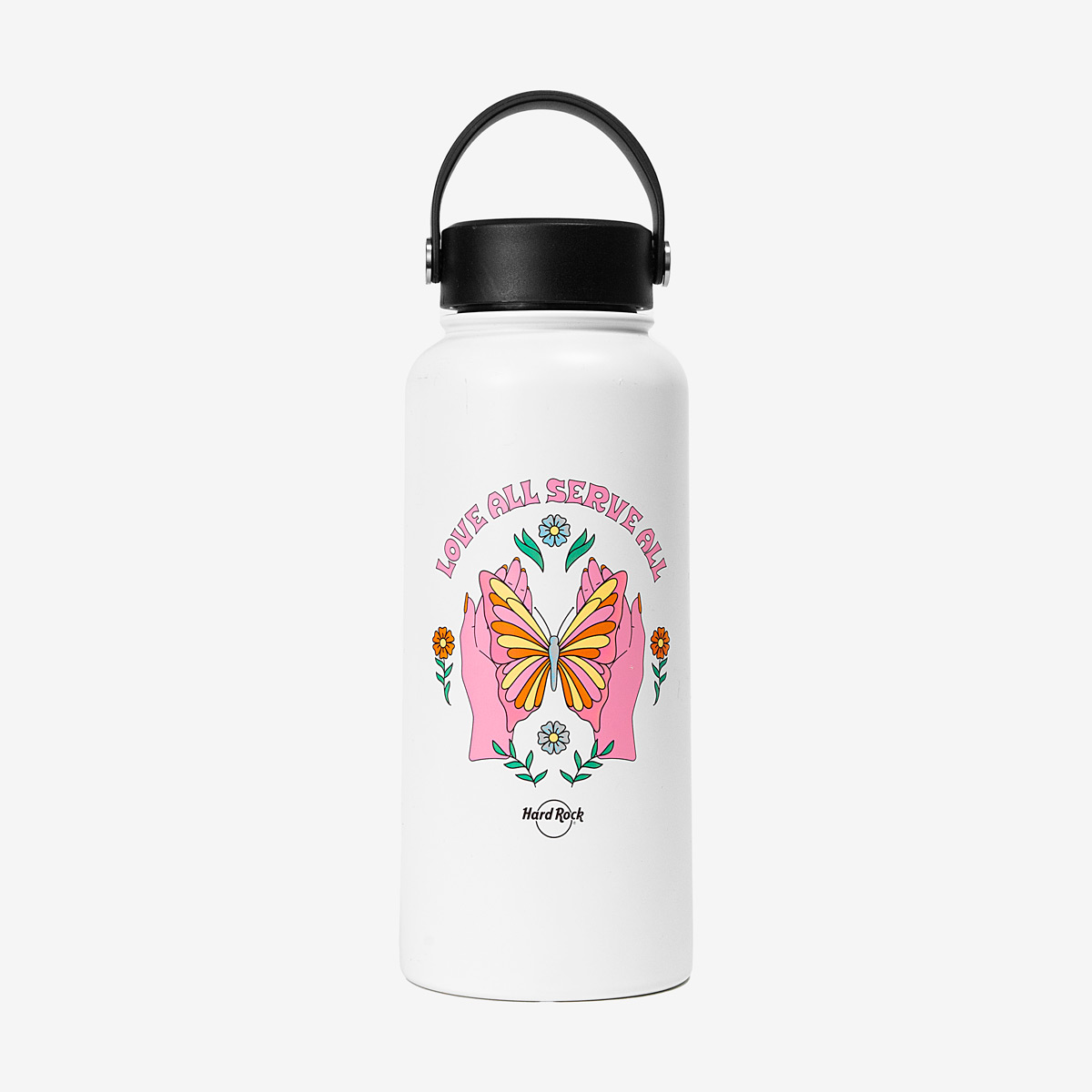 Music Festival Love All Serve All Water Bottle in White 32oz image number 1