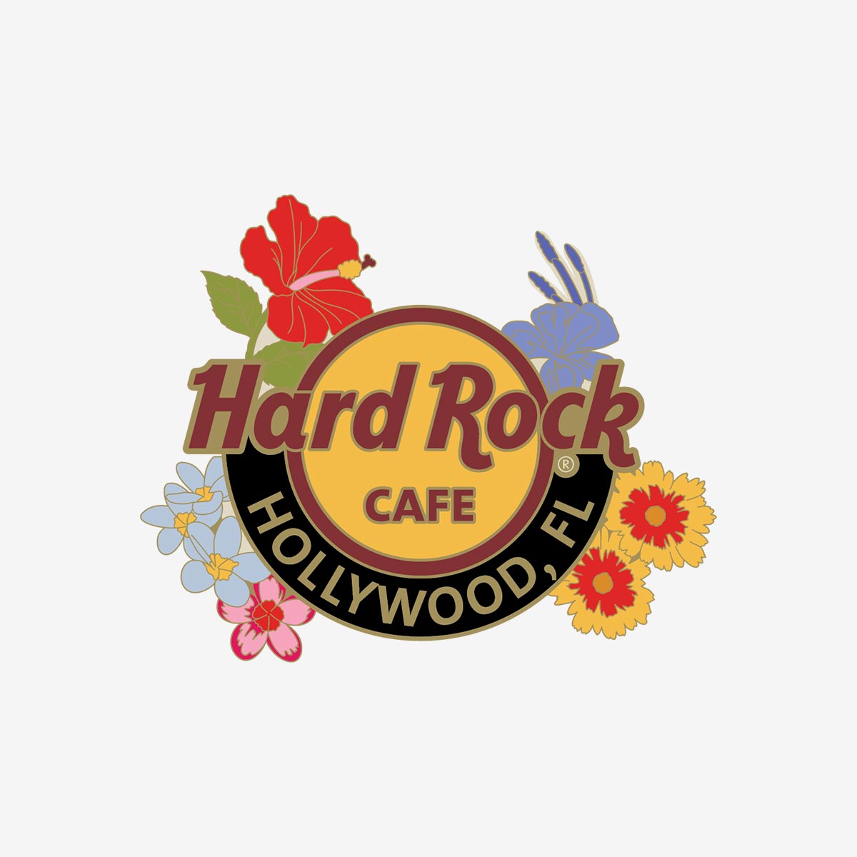 Limited Edition Hollywood, FL Floral Logo Pin image number 1