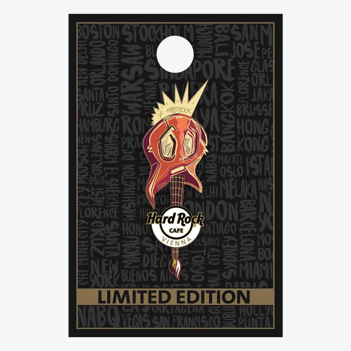 Limited Edition Vienna 2026 Guitar Sketch Art Pin image number 2