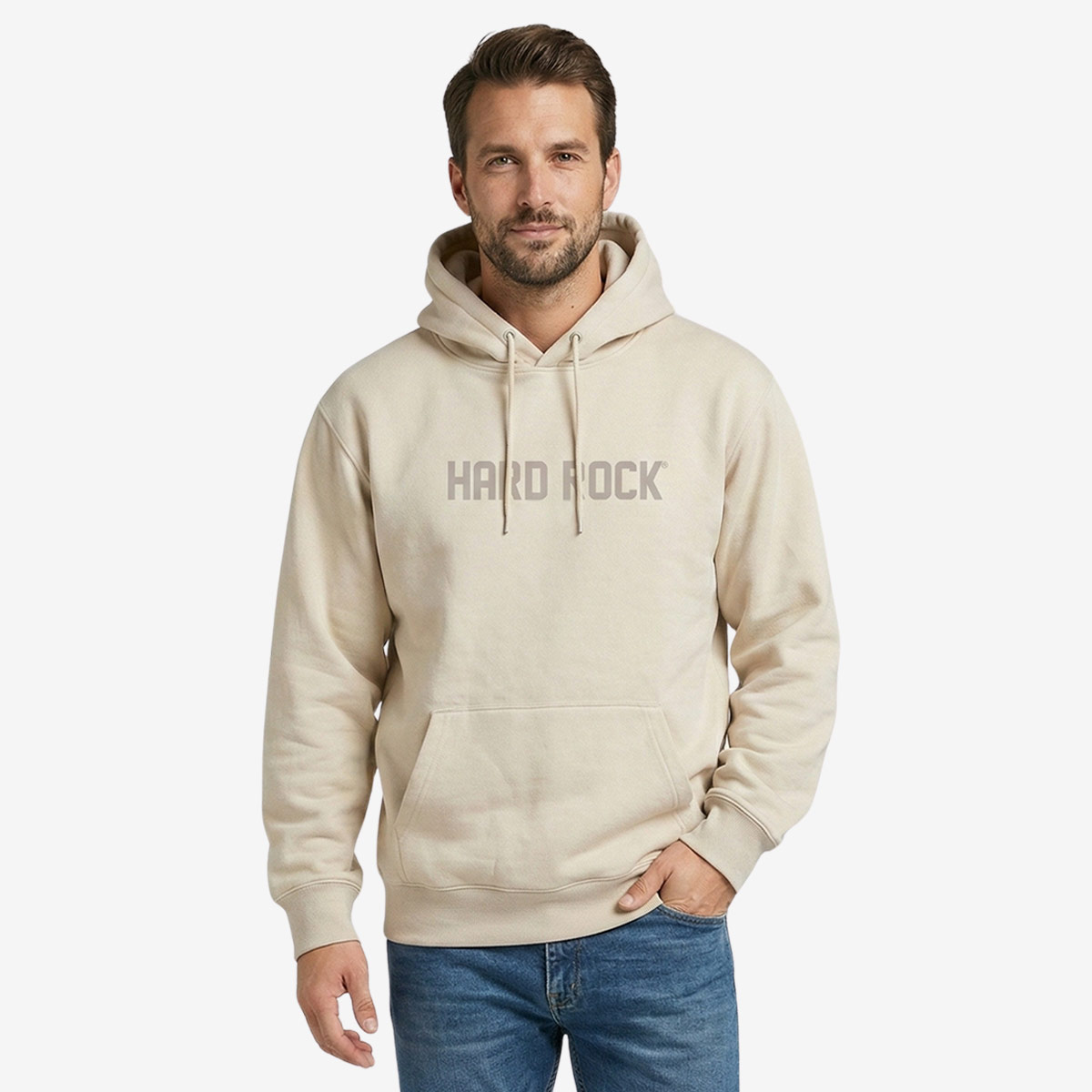 Comfy Fleece Pullover Hoodie in Beige image number 1