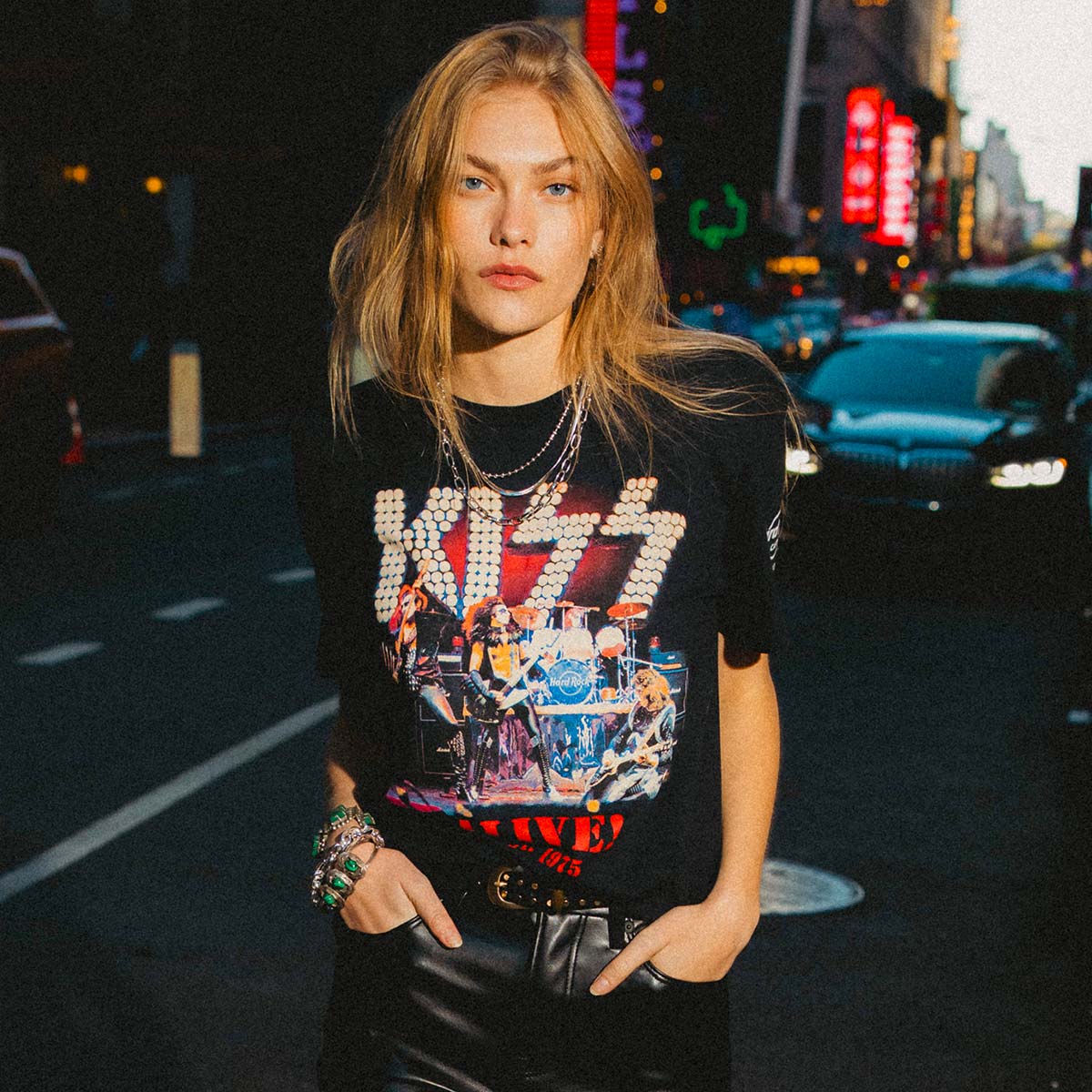 Adult Fit KISS Alive Photo Tee in Black image number 2