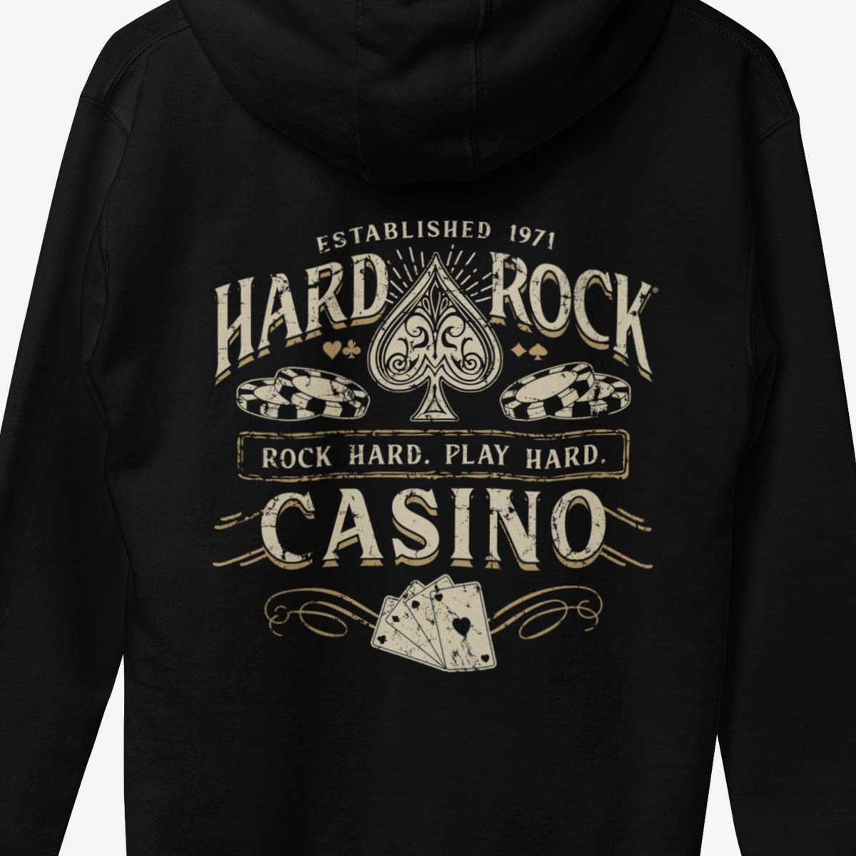 Adult Fit Casino Full Zip Hoodie in Black image number 3