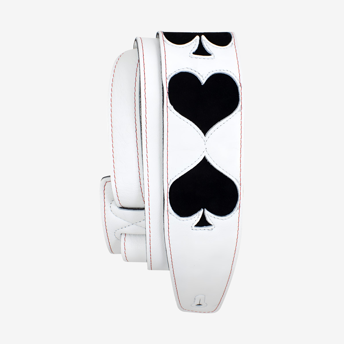 Leather and Suede Guitar Strap in White image number 2