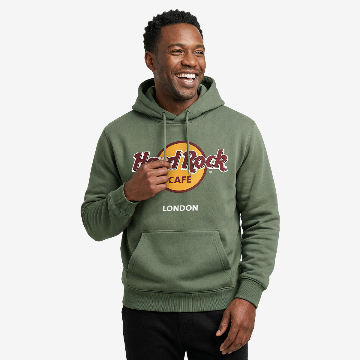 High Def Classic Logo Fleece Hoodie in Olive image number 1