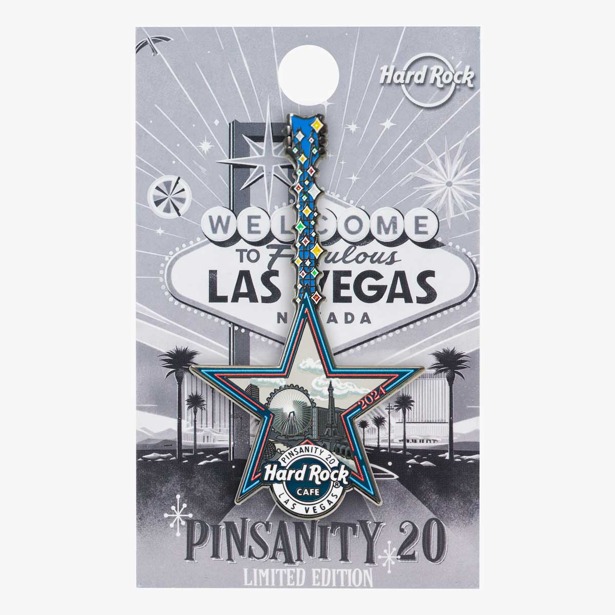 Pinsanity 20th Anniversary Star Guitar Las Vegas Pin image number 1