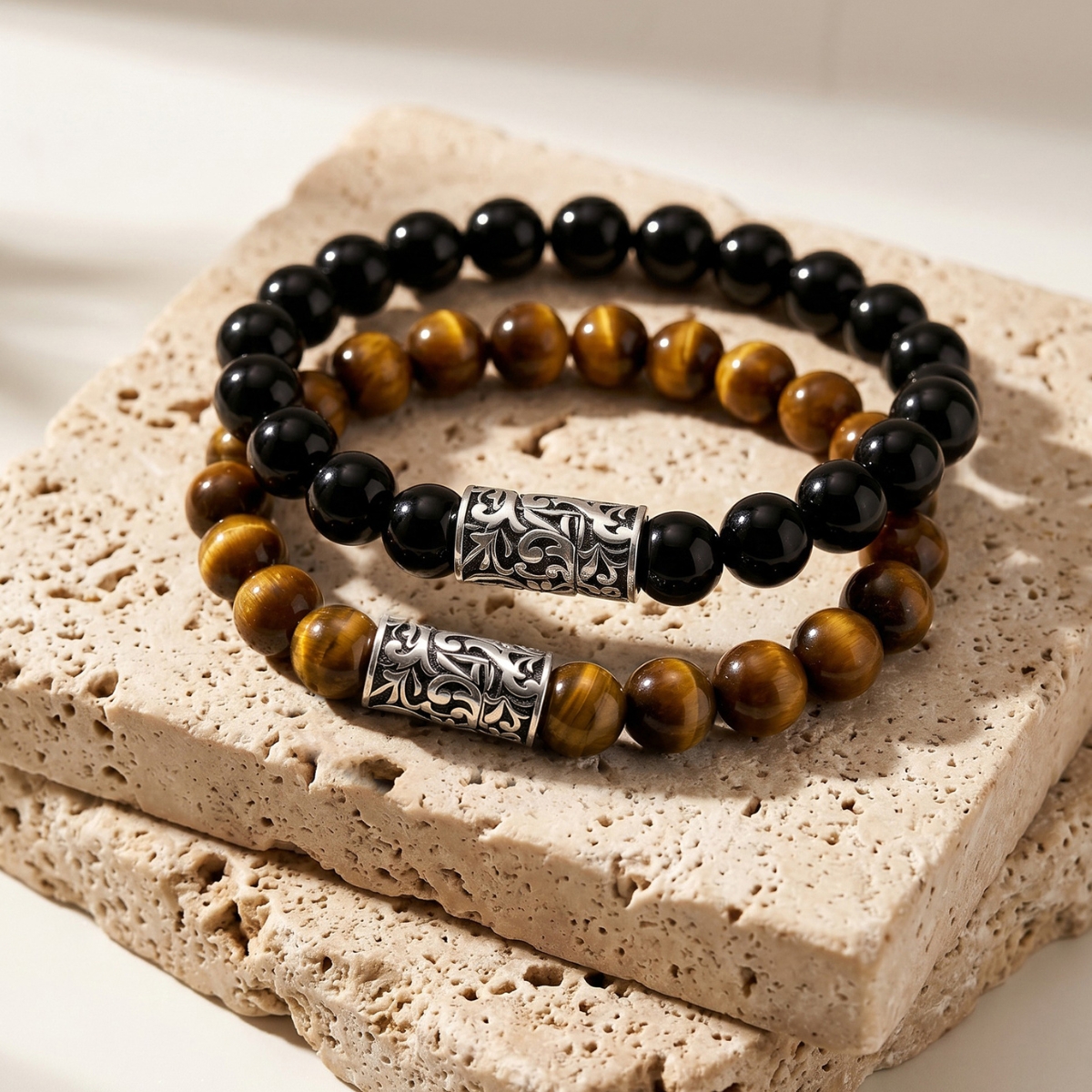 Ethos Chisel Tigers Eye Beaded Bracelet 7.5" image number 2
