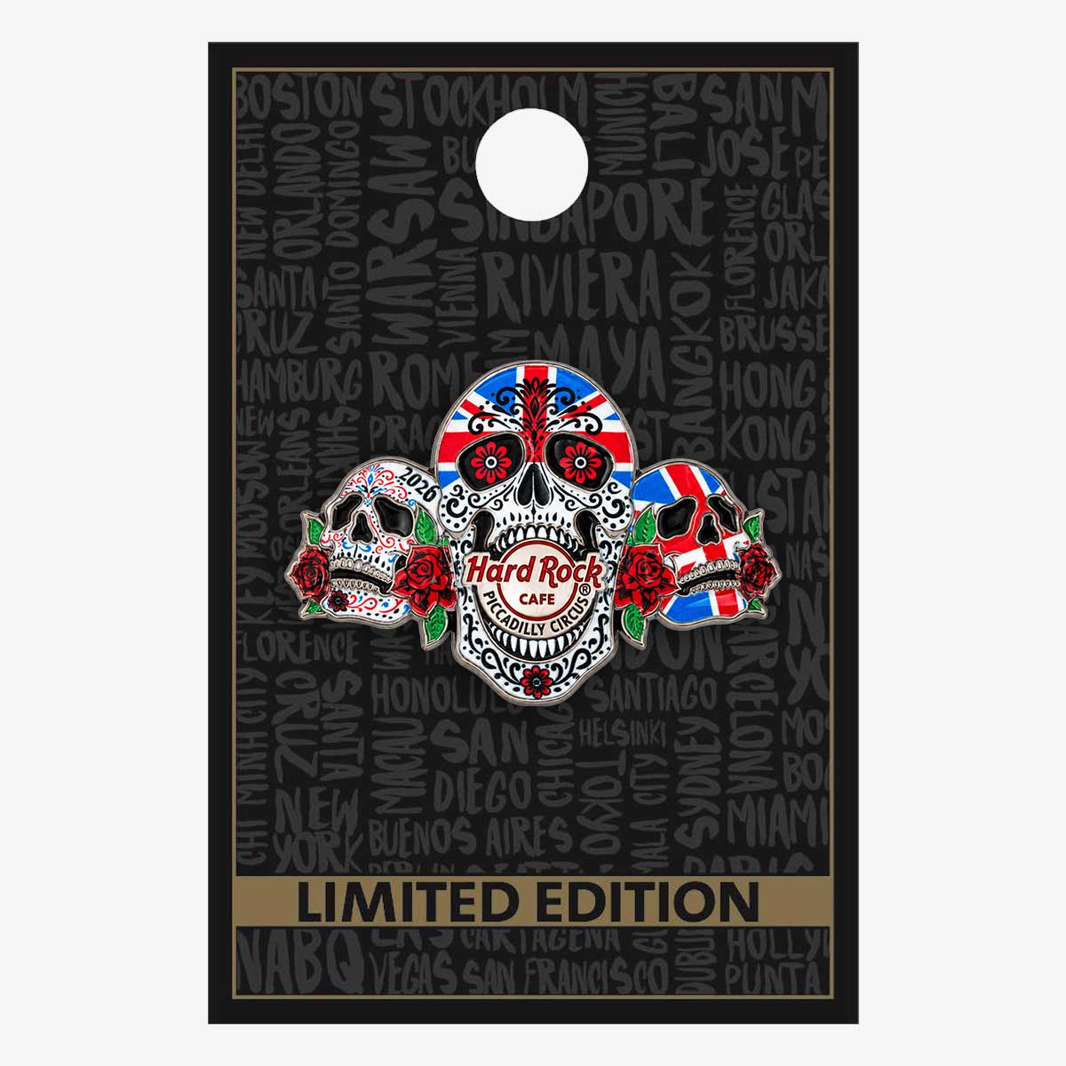 Limited Edition Piccadilly Circus Sugar Skulls 2026 Pin image number 2