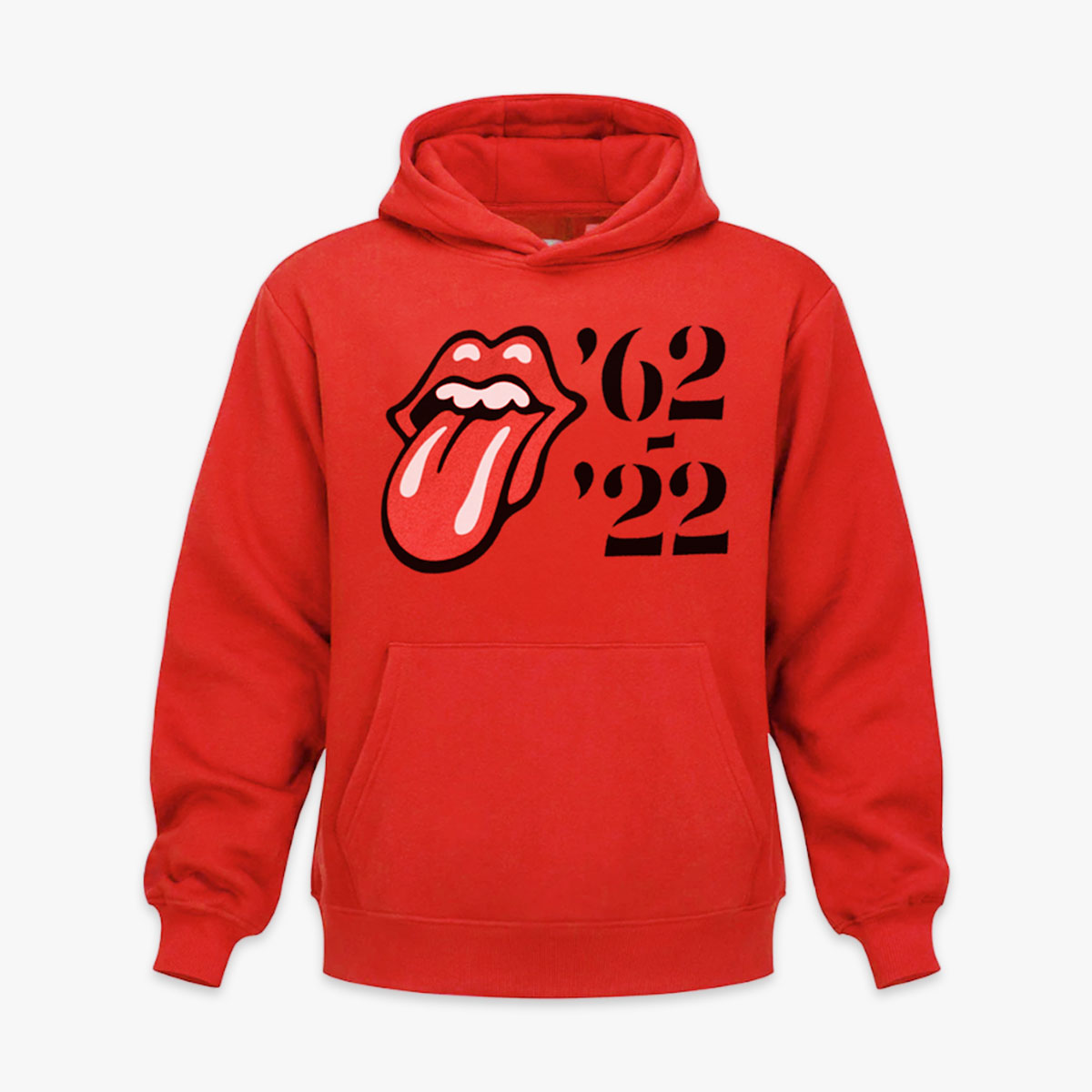 Rolling Stones Pullover Kangaroo Pockets Hoodie in Red image number 1